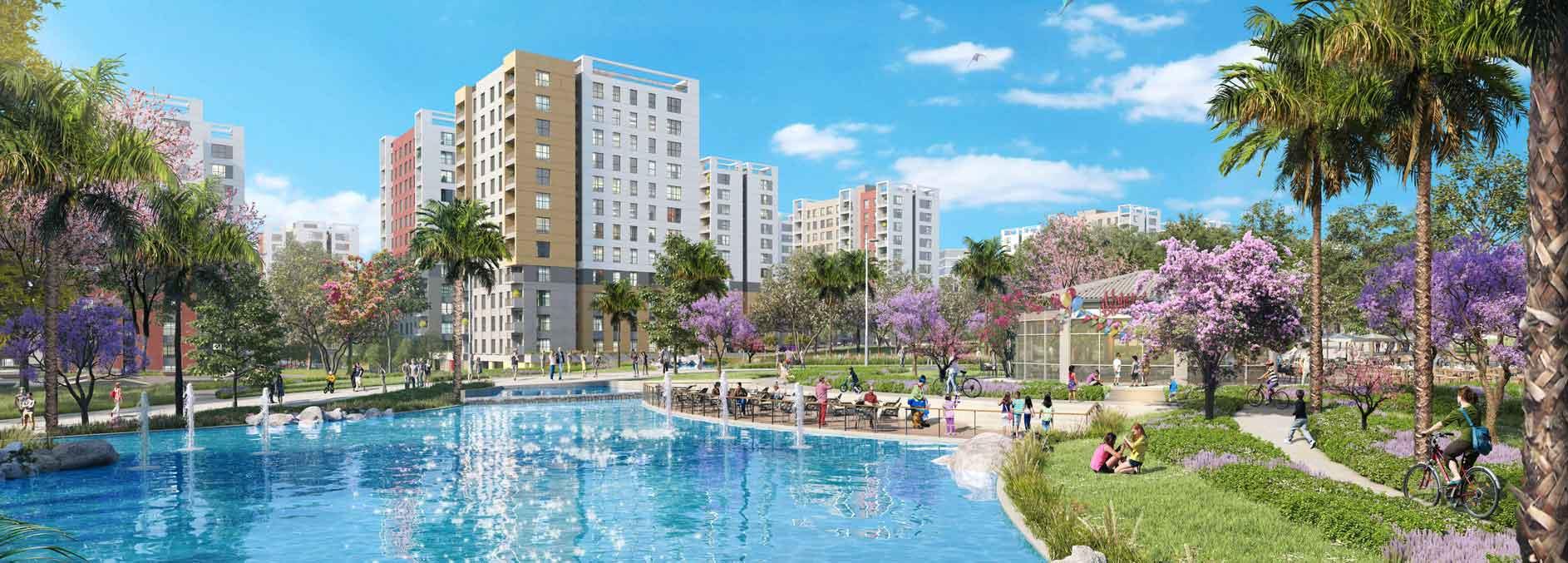 Antalya projesinde tüm blokları su kenarında yer alan su-yaşam temalı Turkuaz etabı satışa sunuldu.